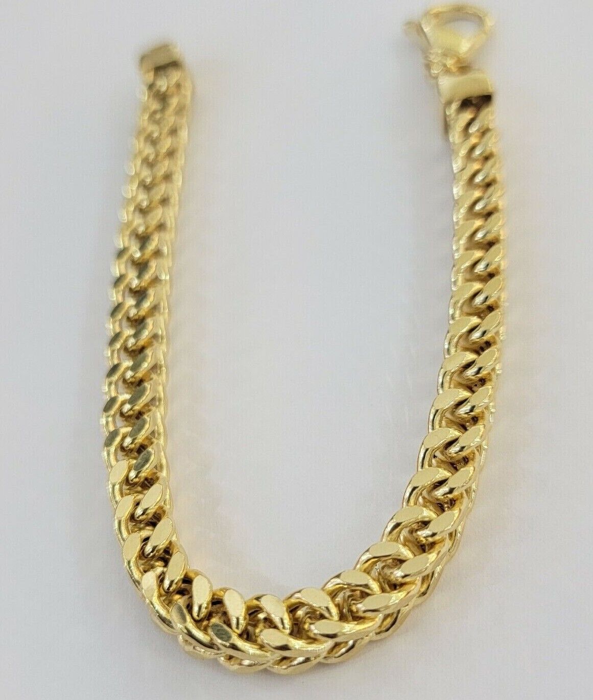 Men's Franco Bracelet 9 Inch 7mm REAL 10kt Yellow Gold Thick & Strong Bracelet - Reva Jeweler