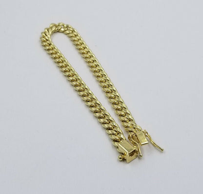 Mens REAL 10k Gold Miami Cuban Bracelet 7.5" 6mm 10 kt Yellow Gold Strong Links - Reva Jeweler
