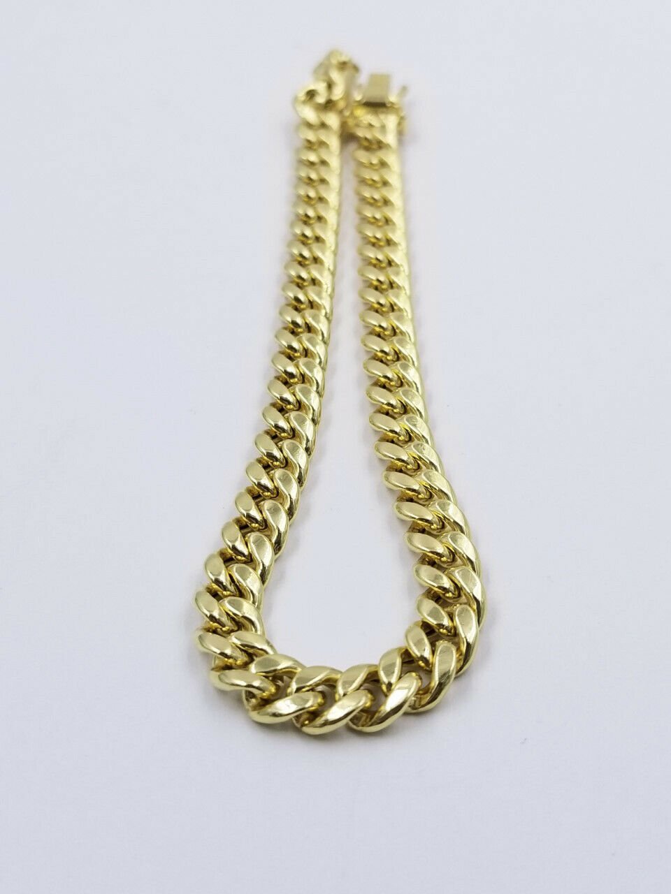 Mens REAL 10k Gold Miami Cuban Bracelet 7.5" 6mm 10 kt Yellow Gold Strong Links - Reva Jeweler