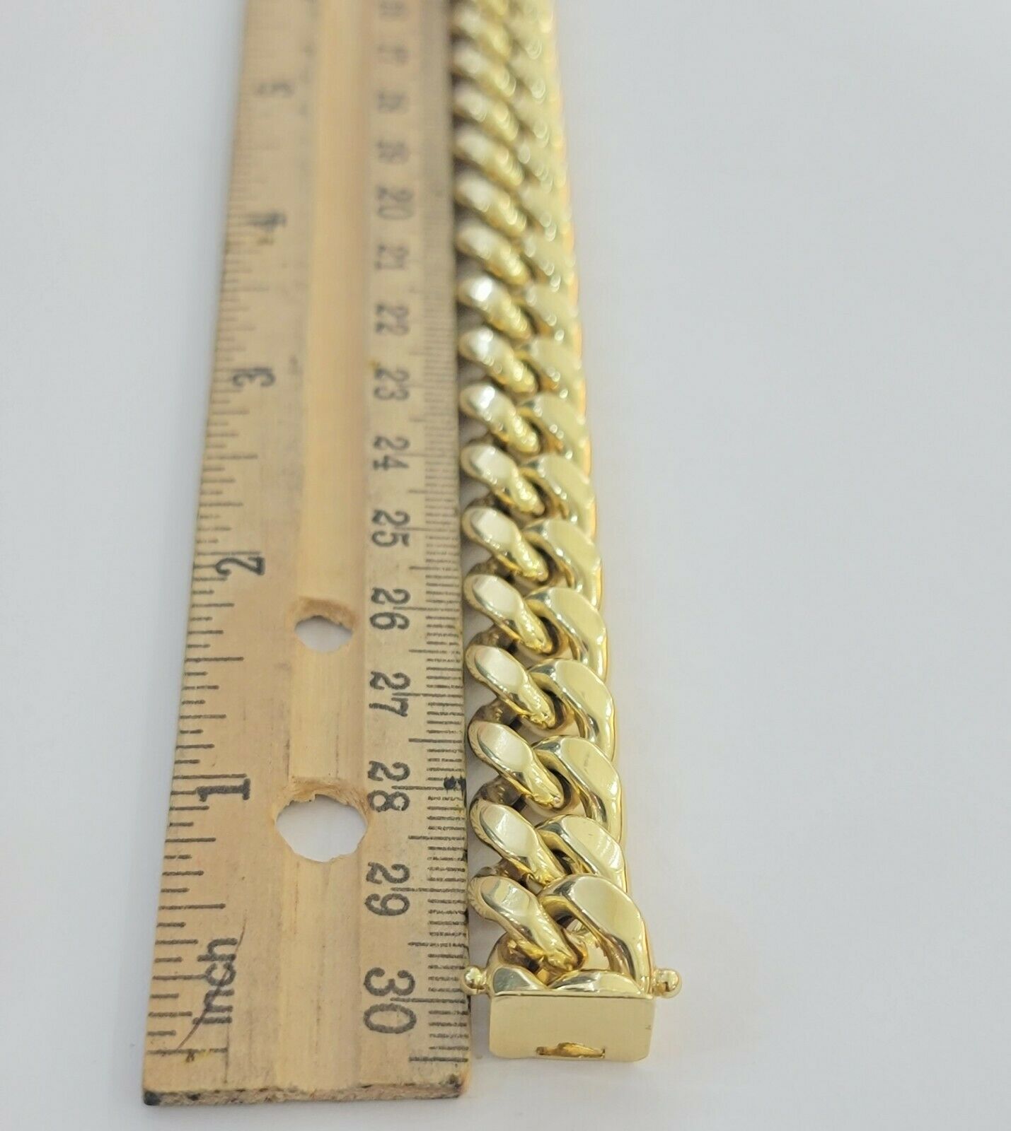 Mens REAL 10k Gold Miami Cuban Bracelet 9" 13mm 10 kt Yellow Gold Strong Links - Reva Jeweler