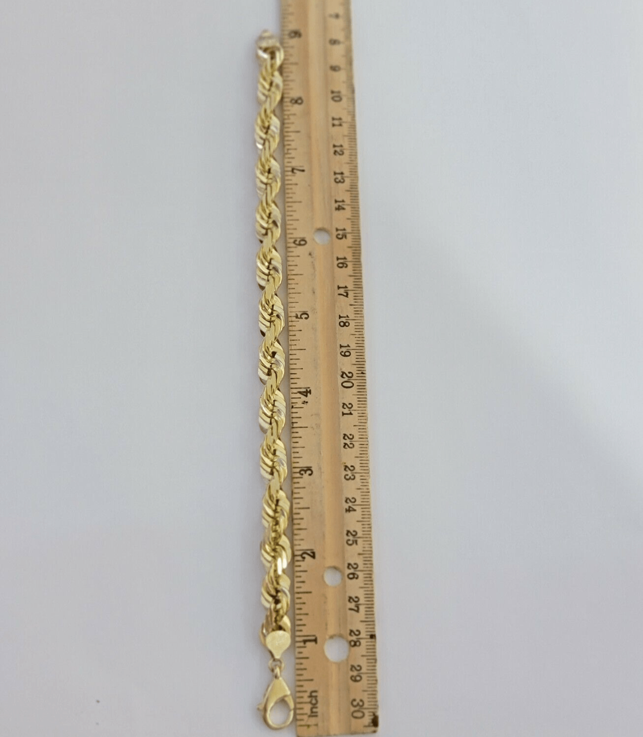 Mens Real 10k Gold Rope Bracelet 9 Inch 10.5mm Diamond Cut Solid 10KT Yellow Gld - Reva Jeweler