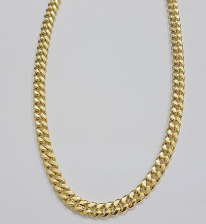 Miami Cuban Link Chain 26 Inch Necklace REAL 10k Yellow Gold 8mm Mens Women 10KT - Reva Jeweler