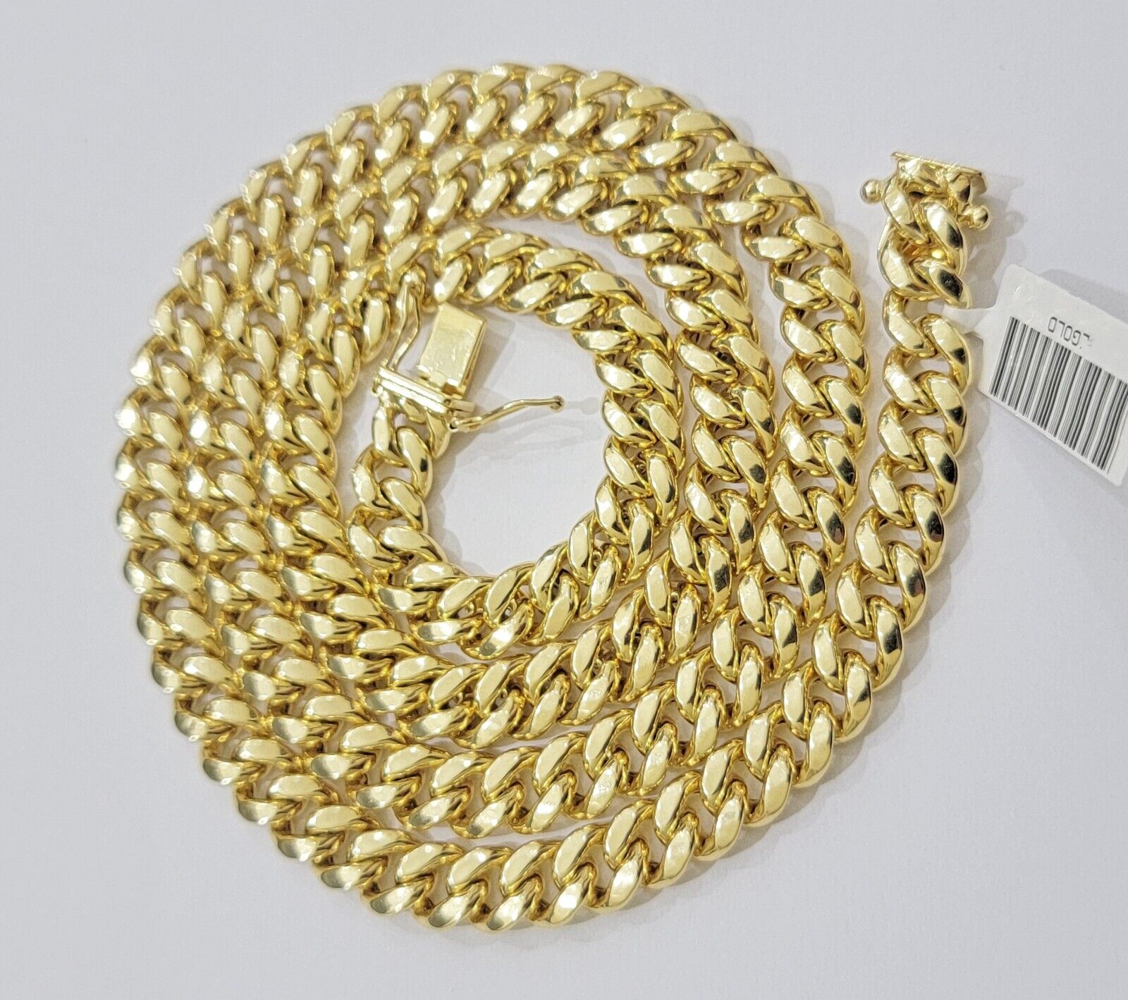 Miami Cuban Link Chain 28 Inch Necklace REAL 10k Yellow Gold 8mm Mens Women 10KT - Reva Jeweler