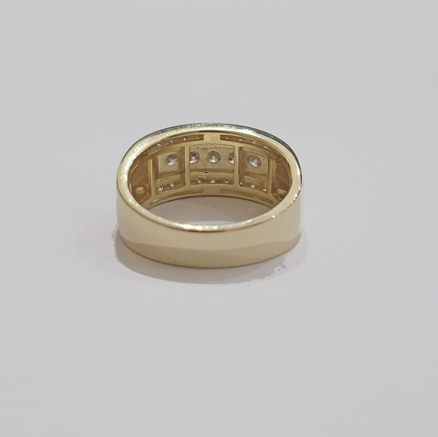 Real 10k 1CT Diamond Ring Men Band Natural Diamonds and Genuine 10kt Yellow Gold - Reva Jeweler