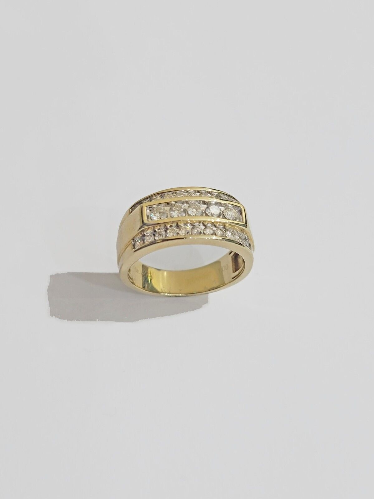Real 10k 1CT Diamond Ring Men Band Natural Diamonds and Genuine 10kt Yellow Gold - Reva Jeweler