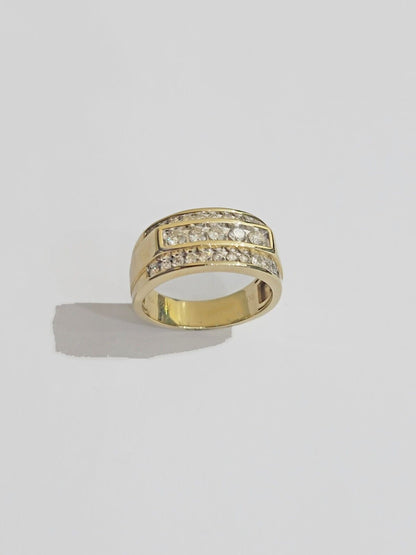 Real 10k 1CT Diamond Ring Men Band Natural Diamonds and Genuine 10kt Yellow Gold - Reva Jeweler