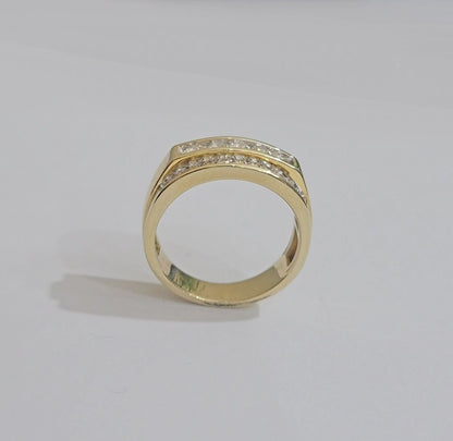 Real 10k 1CT Diamond Ring Men Band Natural Diamonds and Genuine 10kt Yellow Gold - Reva Jeweler