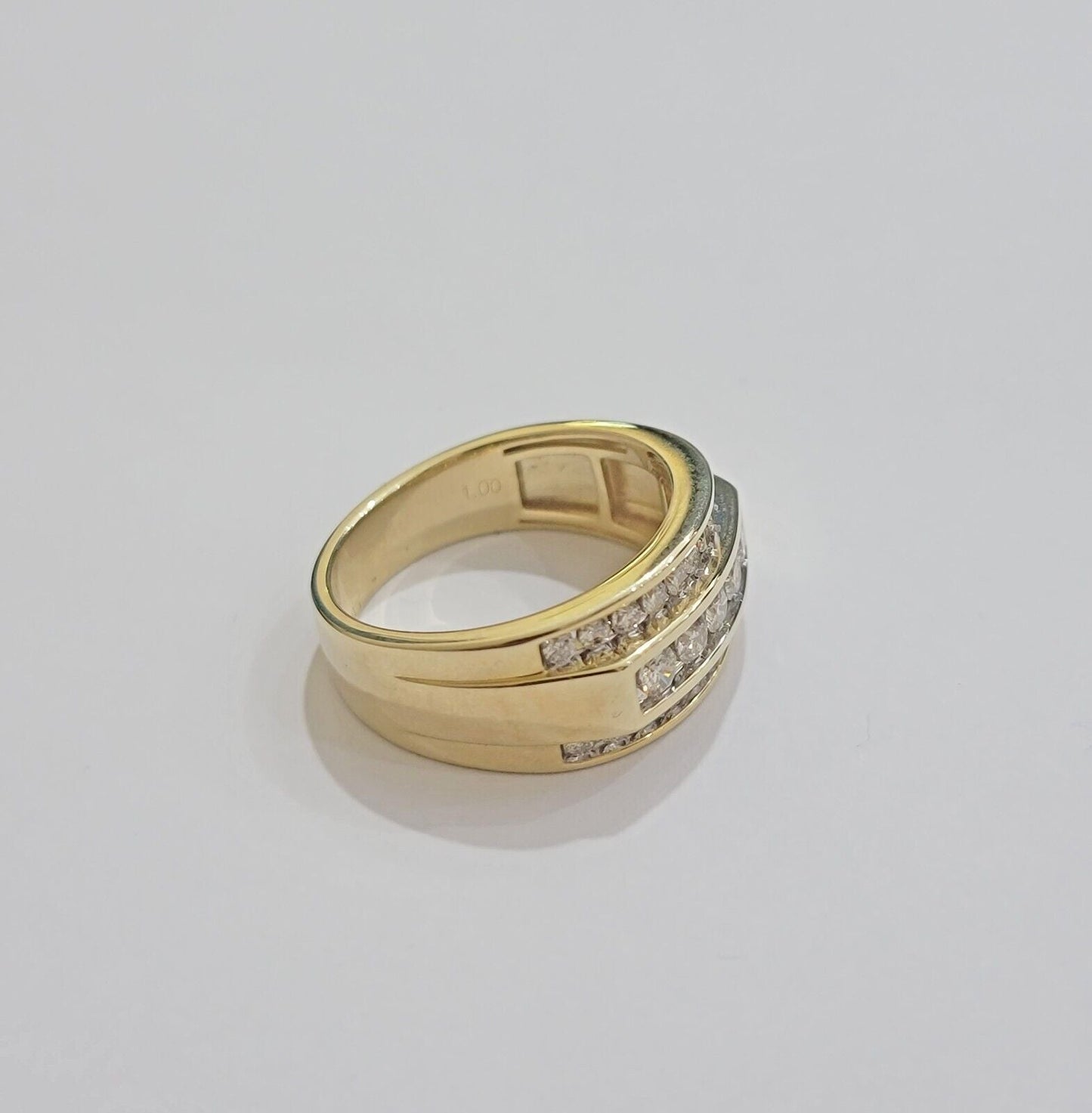 Real 10k 1CT Diamond Ring Men Band Natural Diamonds and Genuine 10kt Yellow Gold - Reva Jeweler