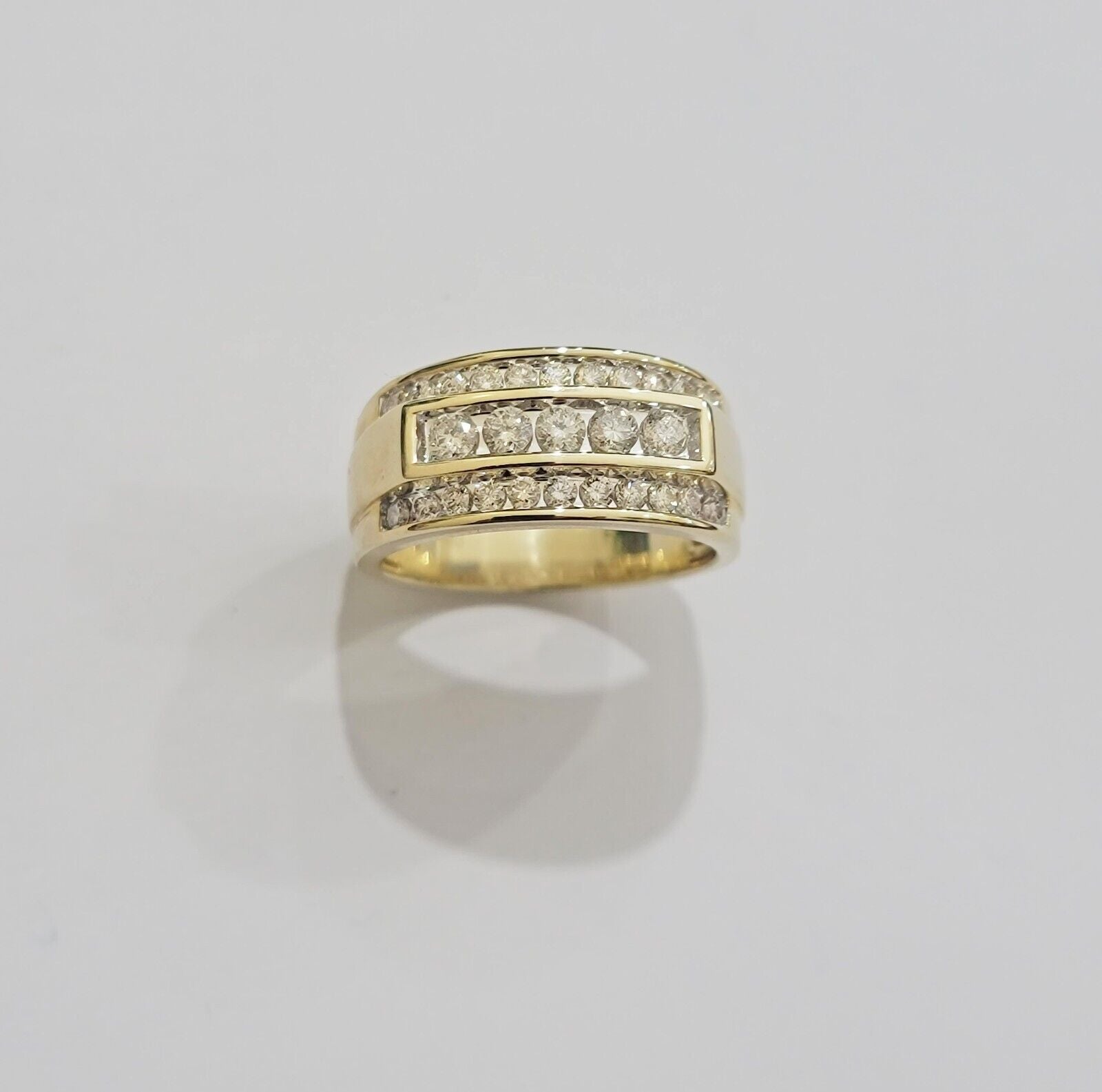 Real 10k 1CT Diamond Ring Men Band Natural Diamonds and Genuine 10kt Yellow Gold - Reva Jeweler