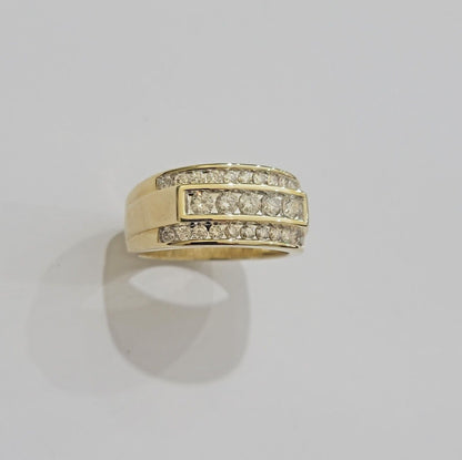 Real 10k 1CT Diamond Ring Men Band Natural Diamonds and Genuine 10kt Yellow Gold - Reva Jeweler