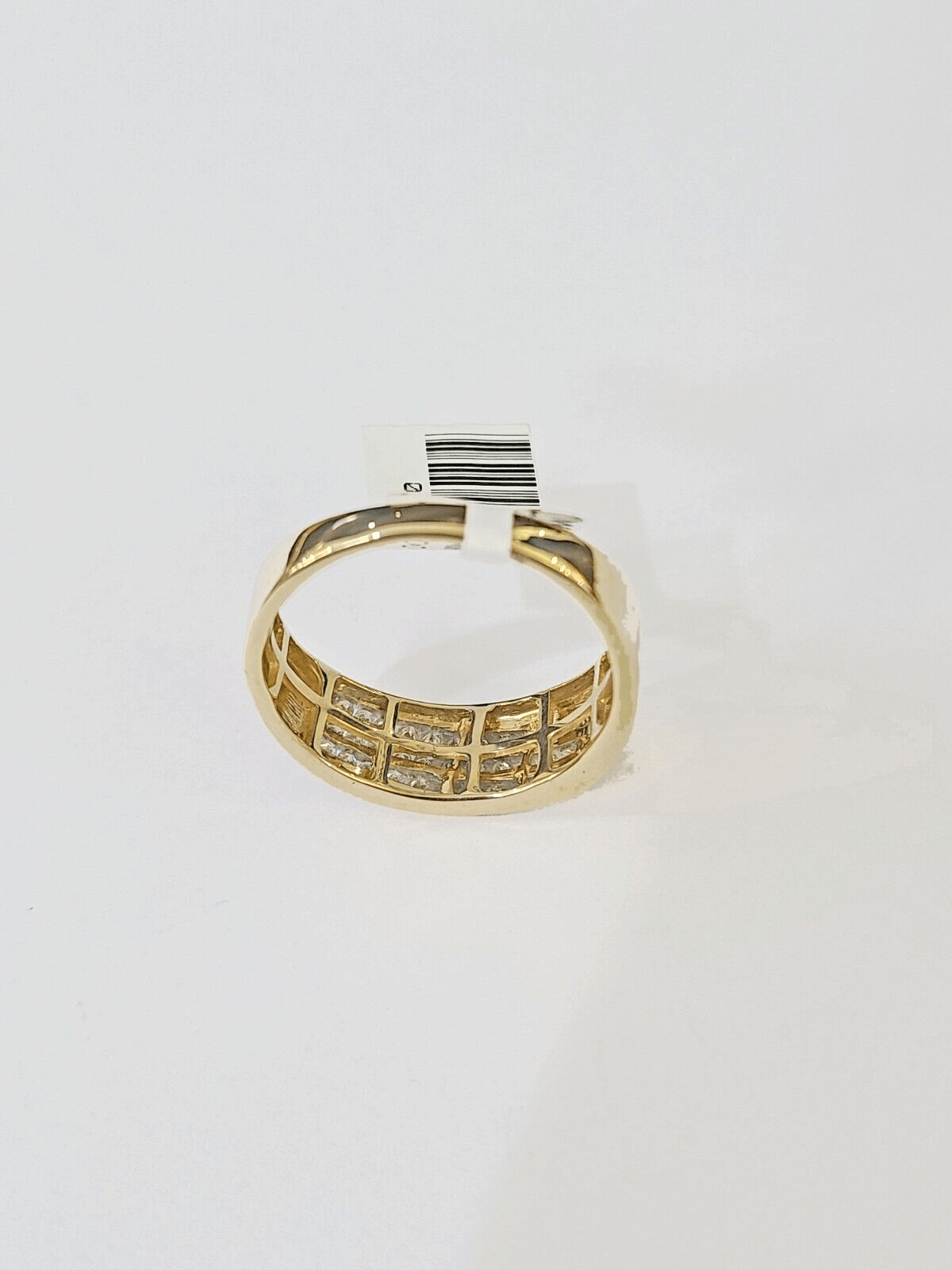 Real 10k 3 Row Diamond Mens Ring Yellow Gold Band Genuine Natural - Reva Jeweler