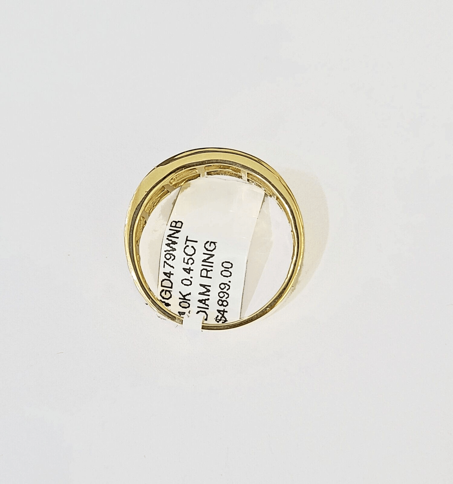 Real 10k 3 Row Diamond Mens Ring Yellow Gold Band Genuine Natural - Reva Jeweler