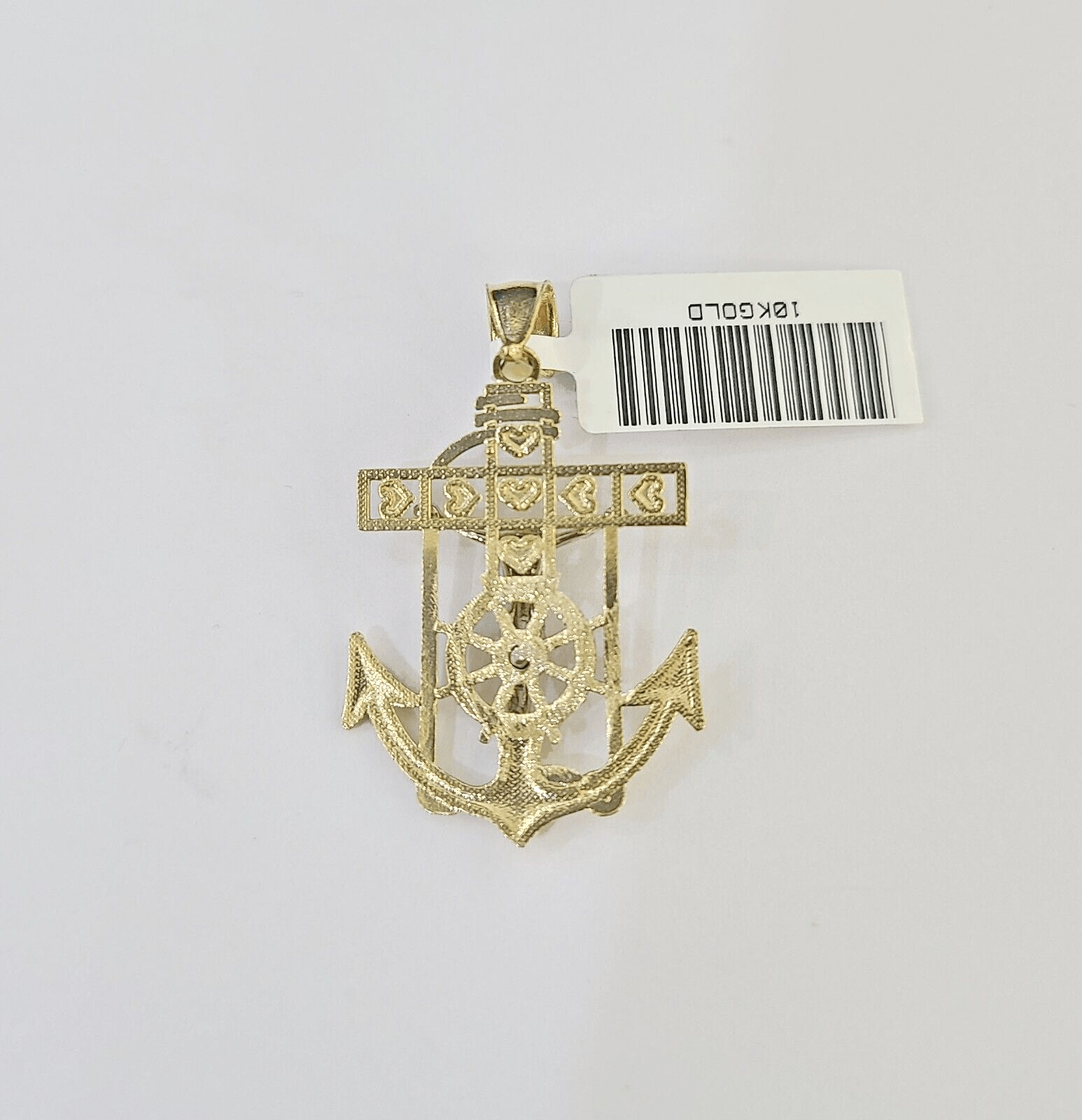 Real 10k 3mm Rope Chain Anchor Pendant 18" 20" 22" 24" 26" Gold Set - Reva Jeweler