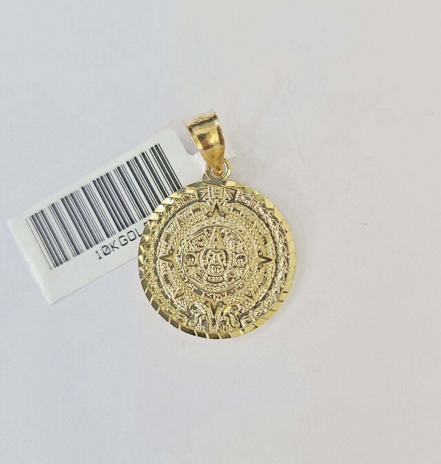 Real 10k 3mm Rope Chain Mayan Calendar Pendant 18" 20" 22" 24" 26" Gold Set - Reva Jeweler