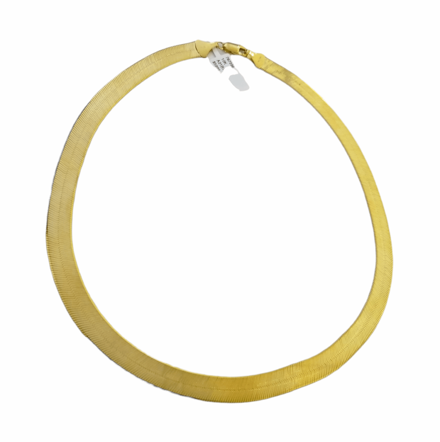 Real 10k 9mm Yellow Gold Herring Bone Chain Necklace 18" Lobster lock - Reva Jeweler