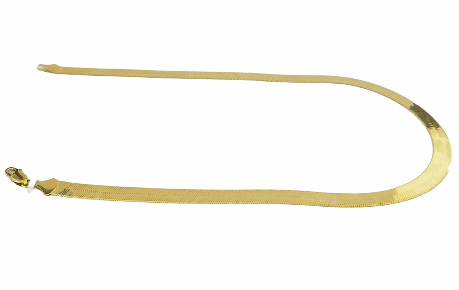 Real 10k 9mm Yellow Gold Herring Bone Chain Necklace 18" Lobster lock - Reva Jeweler