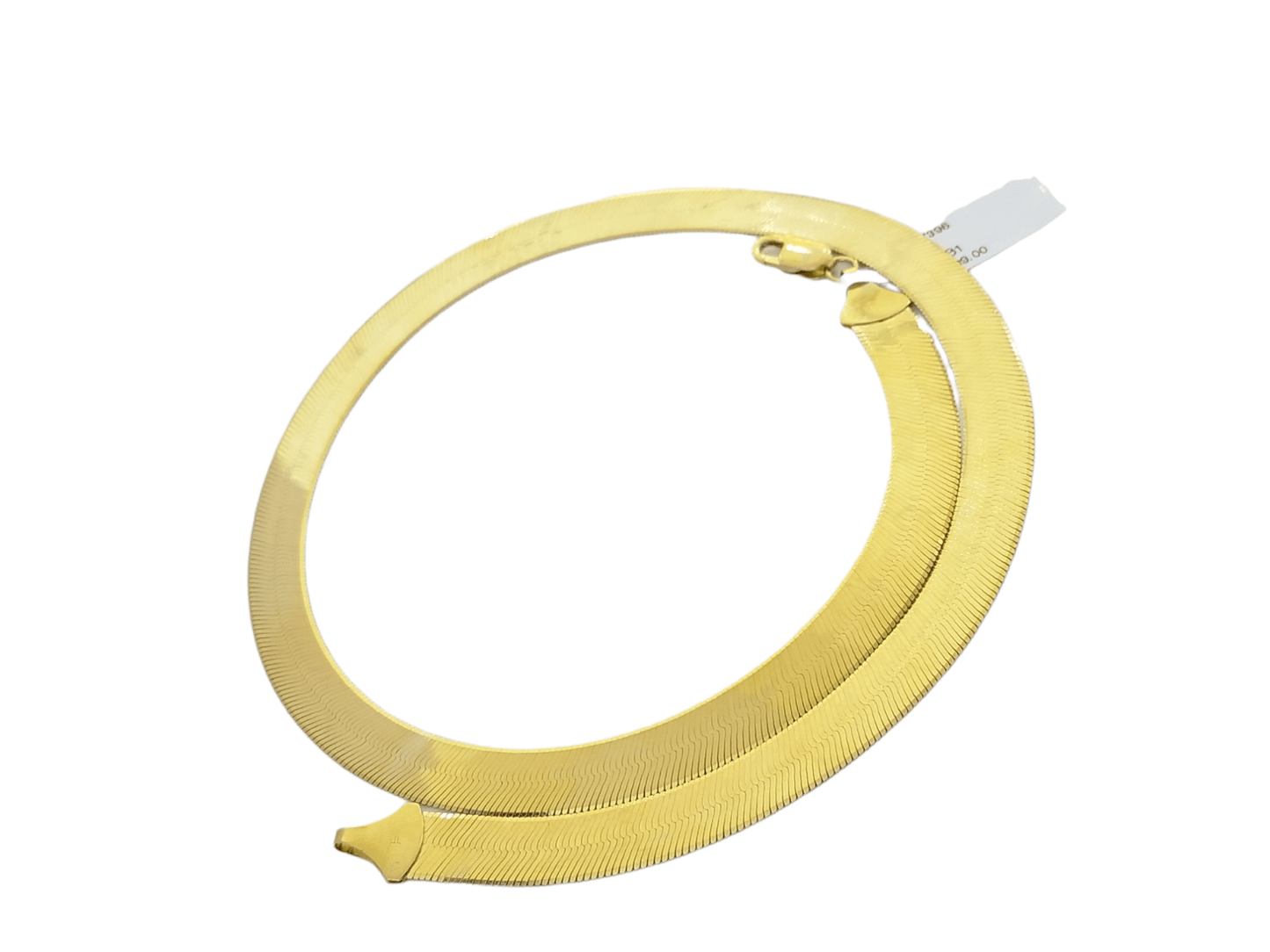 Real 10k 9mm Yellow Gold Herring Bone Chain Necklace 18" Lobster lock - Reva Jeweler