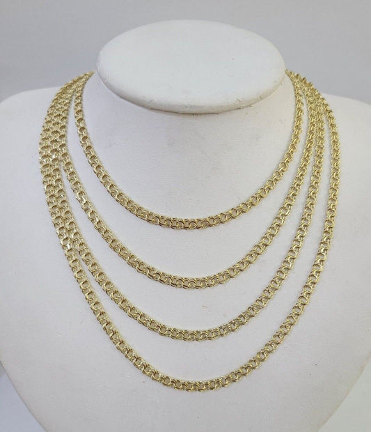 Real 10k Chino ID Chain Necklace Yellow Gold 4mm 16" 18" 20" 22" Genuine - GoldenlinQ