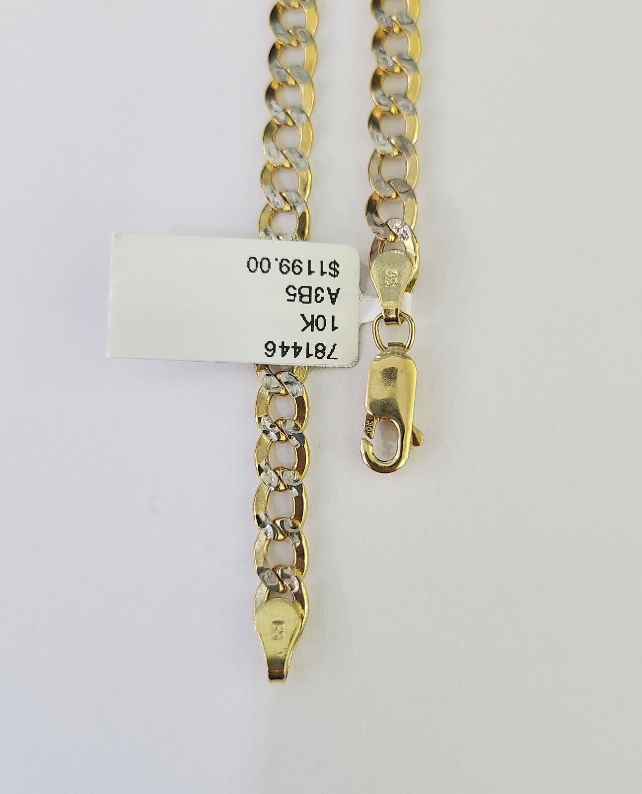 Real 10K Cuban Curb Link Bracelet Yellow Gold Diamond Cut 5mm 7" Inch - GoldenlinQ