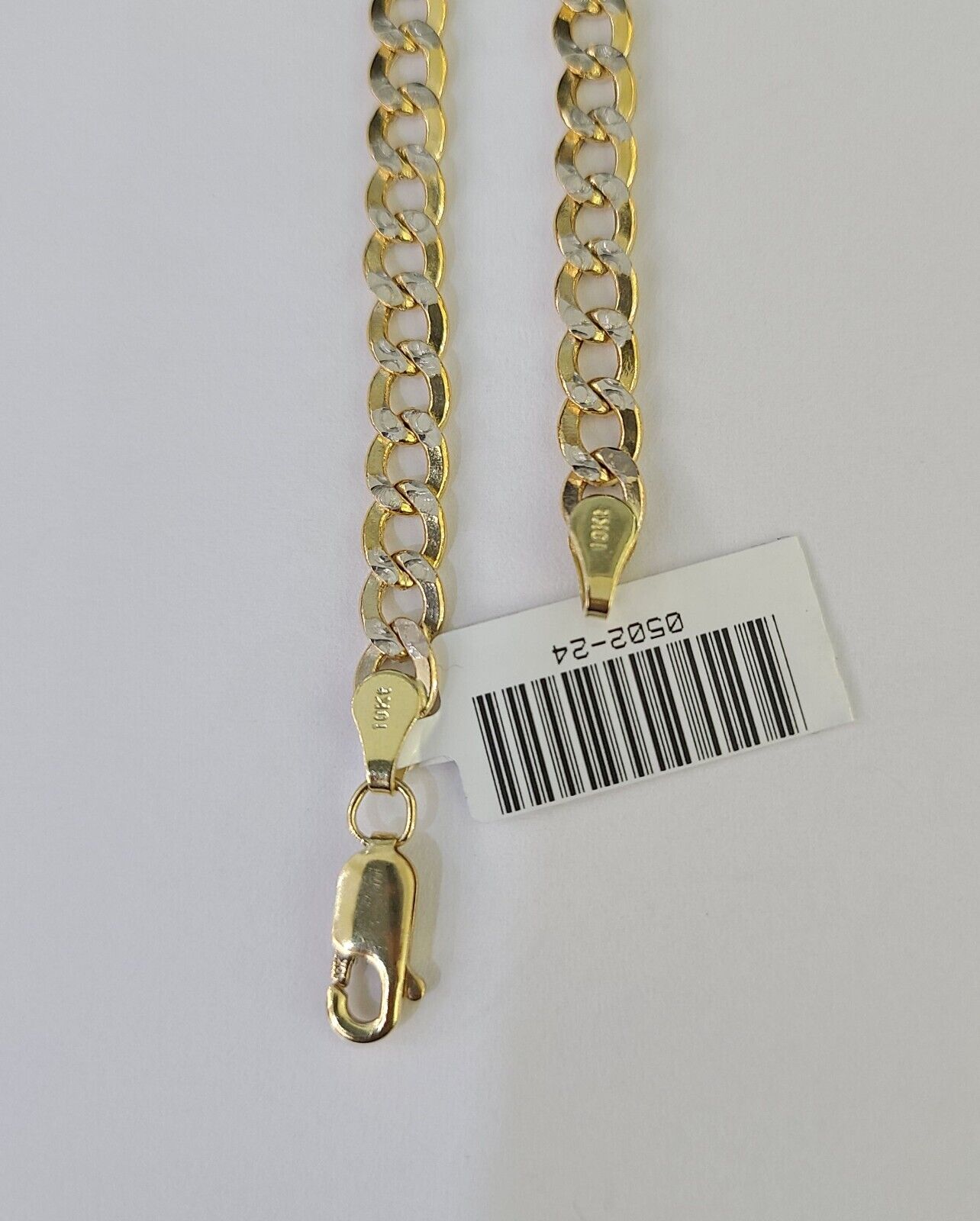 Real 10K Cuban Curb Link Bracelet Yellow Gold Diamond Cut 5mm 8" Inch - GoldenlinQ
