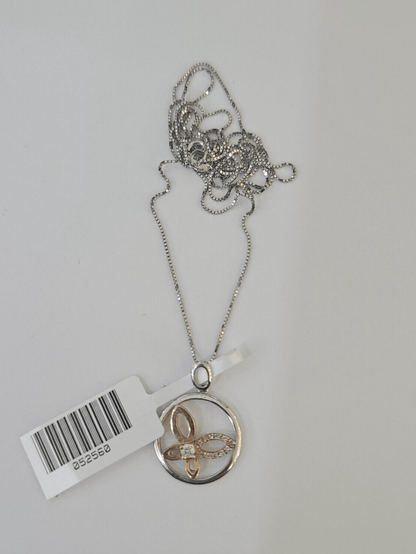Real 10k Diamond Butterfly Necklace Pendant White Rose Gold Chain Women - GoldenlinQ
