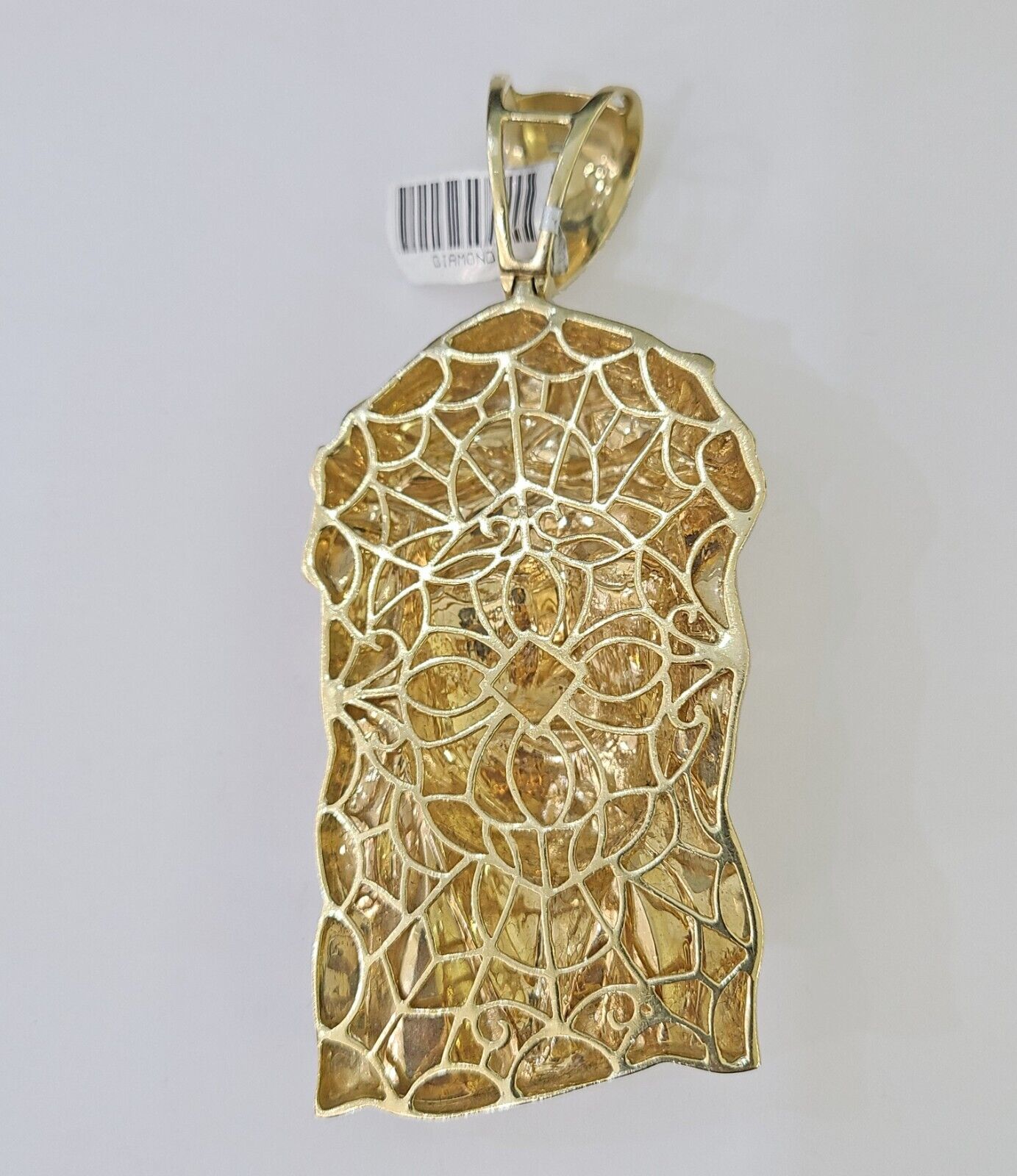 Real 10K Diamond Jesus Head Charm Yellow Gold Pendant Genuine Real - Reva Jeweler