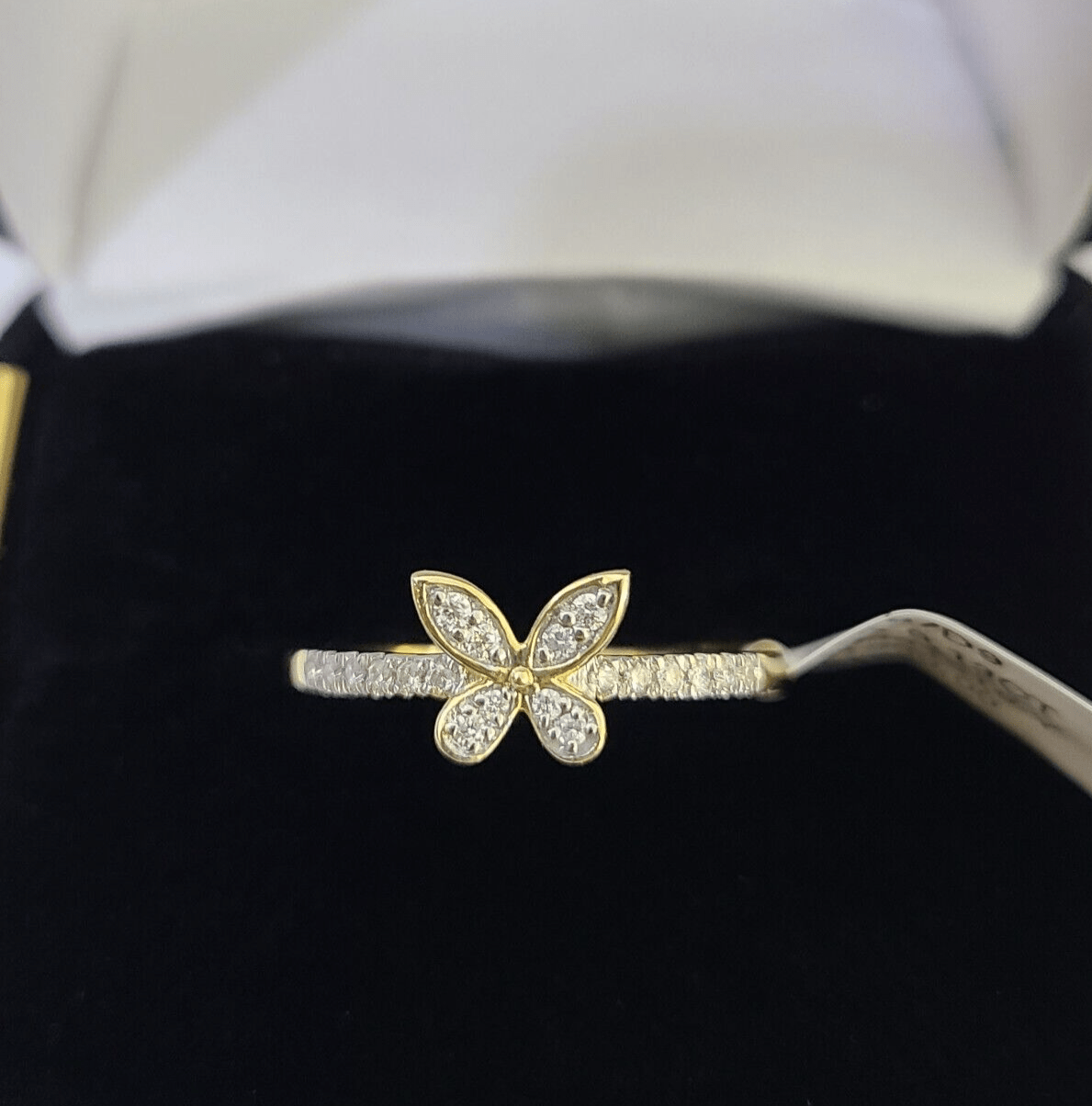 Real 10k Diamond Ladies Ring Butterfly Yellow Gold Women Casual Genuine - Reva Jeweler