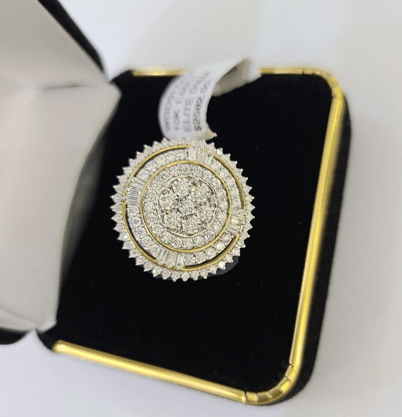 Real 10k Diamond Ladies Ring Circular Yellow Gold Women Casual Genuine - Reva Jeweler