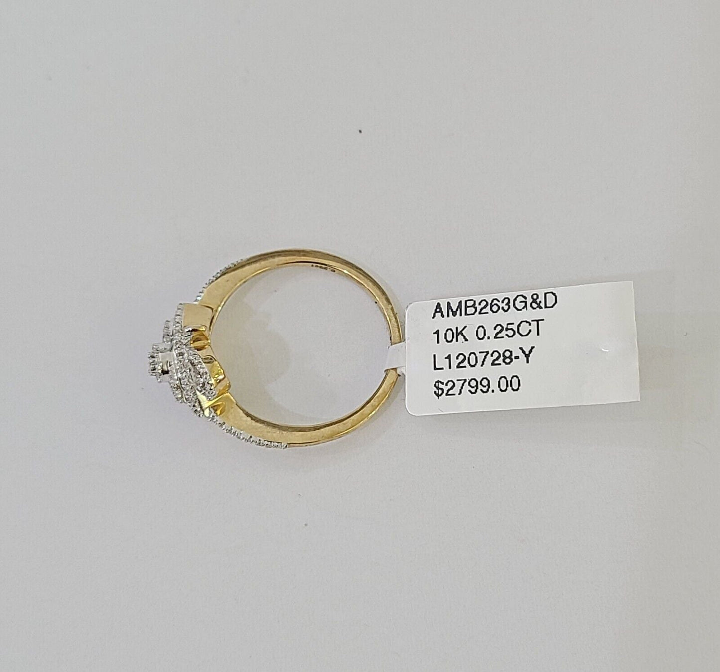 Real 10k Diamond Ladies Ring Evil Eye Yellow Gold Women Casual Genuine - Reva Jeweler