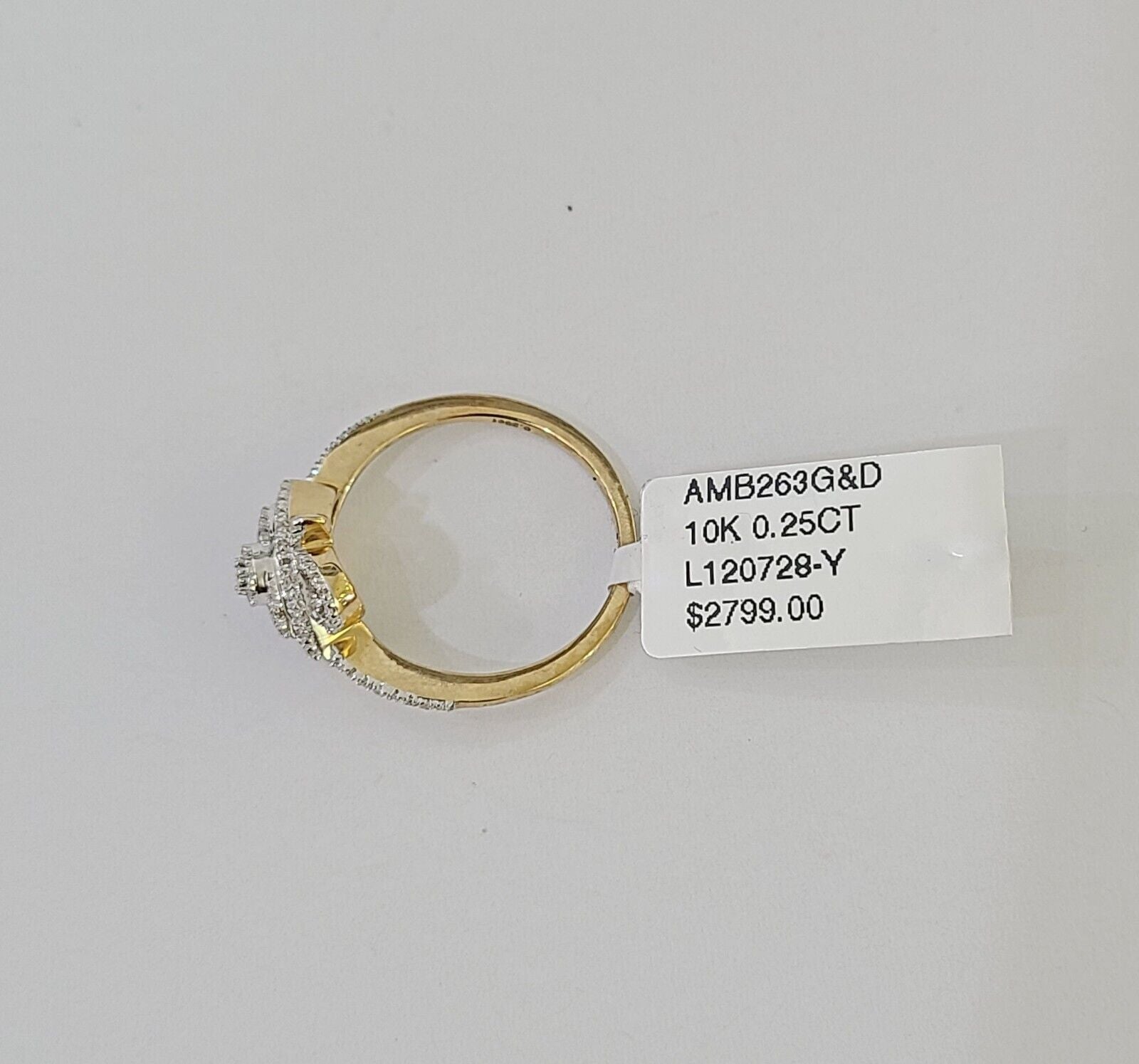 Real 10k Diamond Ladies Ring Evil Eye Yellow Gold Women Casual Genuine - Reva Jeweler