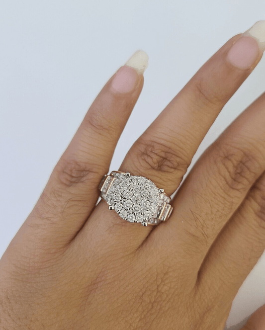 Real 10k Diamond Ladies Ring Yellow Gold Bridal Women Engagement Wedding - GoldenlinQ