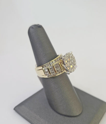 Real 10k Diamond Ladies Ring Yellow Gold Bridal Women Engagement Wedding - GoldenlinQ