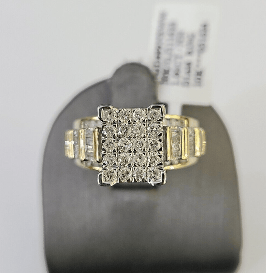 Real 10k Diamond Ladies Ring Yellow Gold Bridal Women Engagement Wedding - GoldenlinQ
