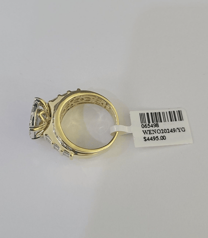 Real 10k Diamond Ladies Ring Yellow Gold Bridal Women Engagement Wedding - GoldenlinQ