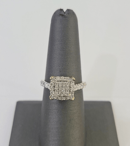 Real 10k Diamond Ladies Ring Yellow Gold Bridal Women Engagement Wedding - GoldenlinQ