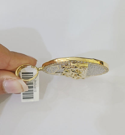 Real 10K Diamond Last Supper Pendent Charm Yellow Gold 2" Inch Genuine - Reva Jeweler