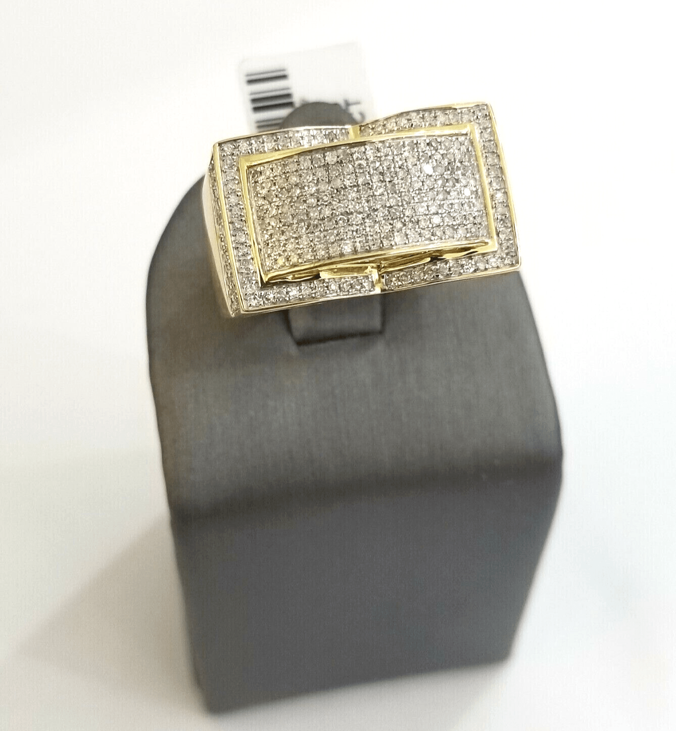 Real 10k Diamond Ring Men 10kt Yellow Gold 0.80 Natural Diamond Pave Casual Ring - Reva Jeweler