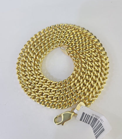 Real 10k Franco Chain Yellow gold 4mm 24inch necklace lobster lock 10kt - GoldenlinQ