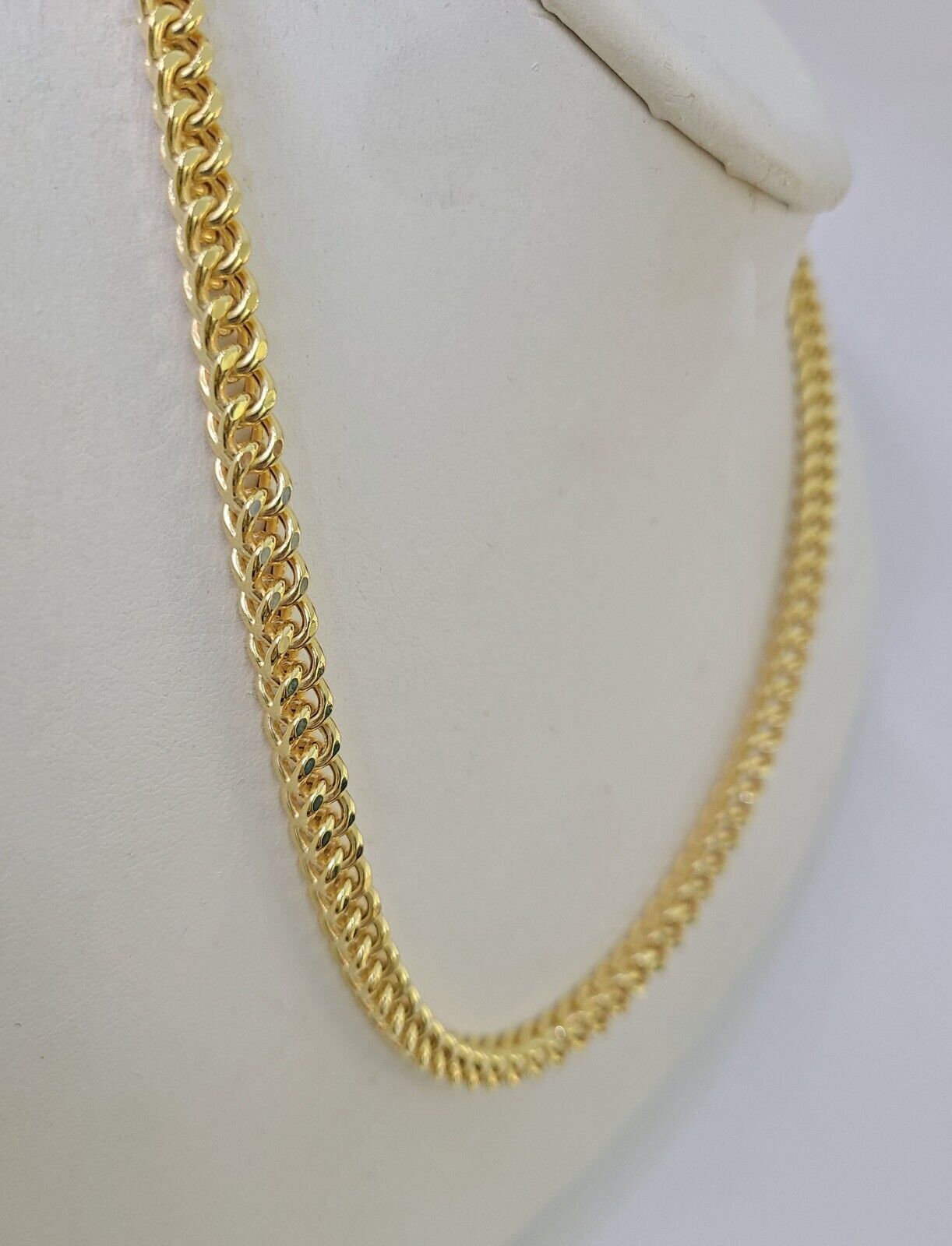 Real 10k Franco Chain Yellow gold 5mm 24inch Necklace lobster lock 10kt - GoldenlinQ