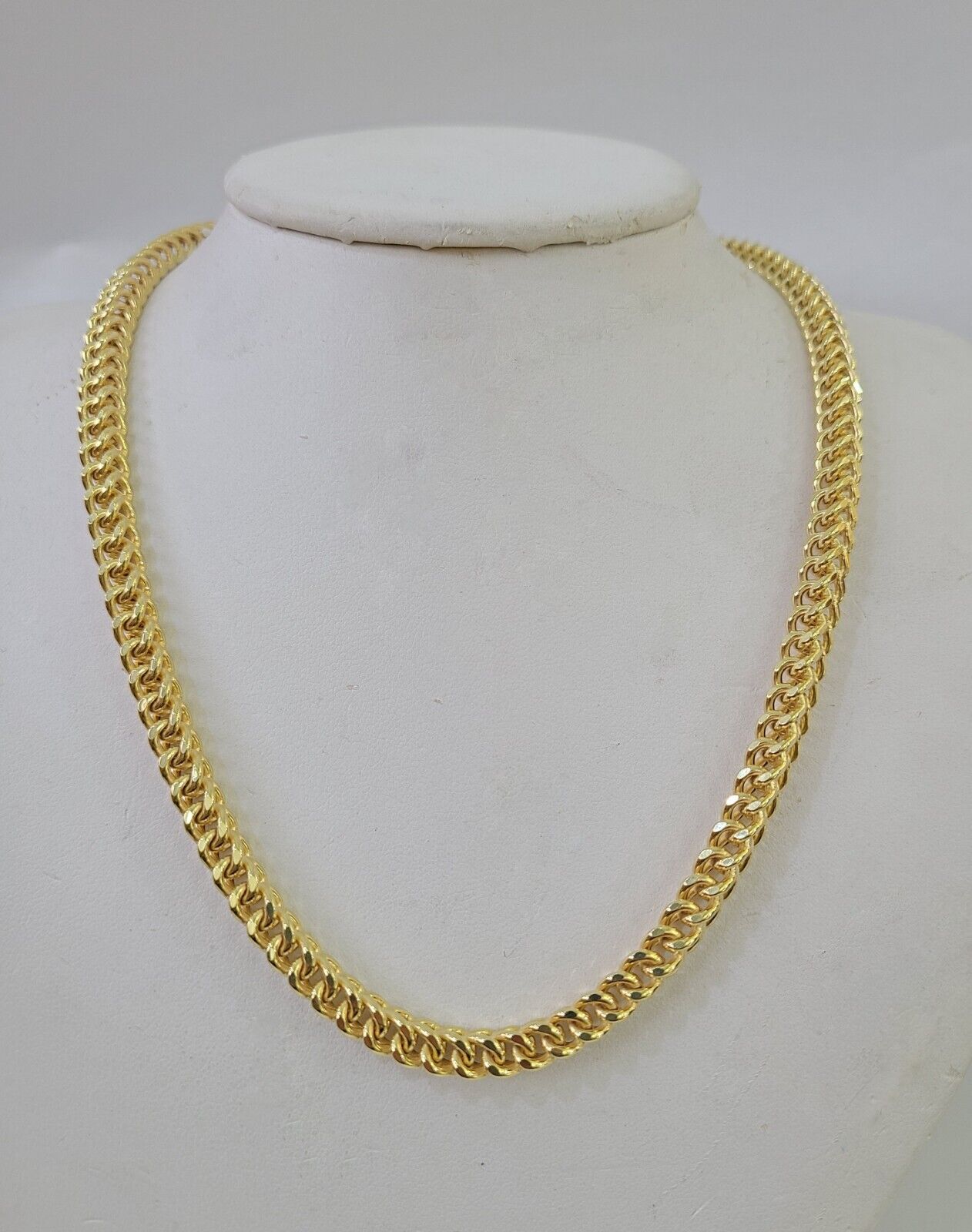Real 10k Franco Chain Yellow gold 5mm 24inch Necklace lobster lock 10kt - GoldenlinQ