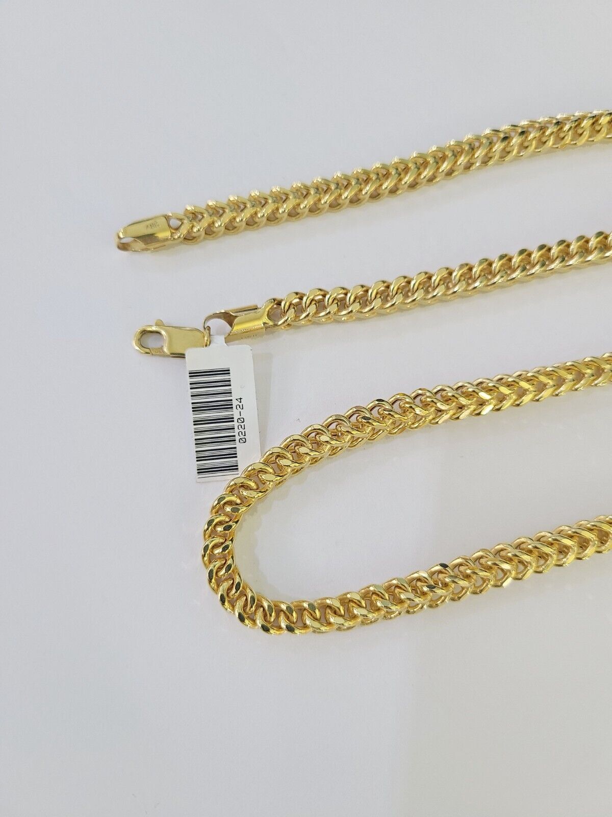 Real 10k Franco Chain Yellow gold 5mm 24inch Necklace lobster lock 10kt - GoldenlinQ