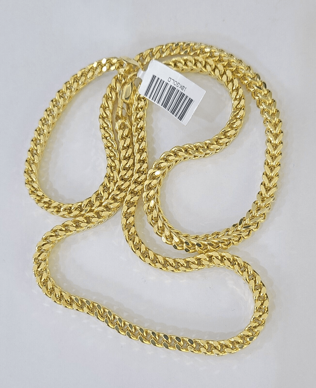 Real 10k Franco Yellow gold Chain 4mm 24inch necklace lobster lock 10kt - Reva Jeweler