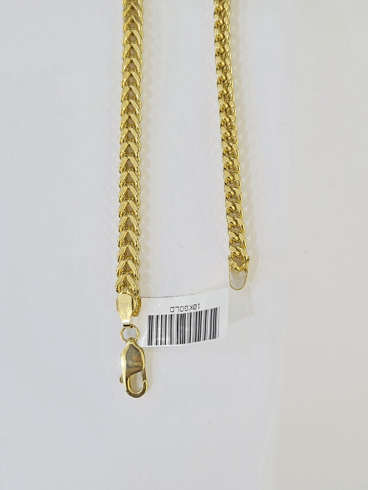 Real 10k Franco Yellow gold Chain 4mm 24inch necklace lobster lock 10kt - Reva Jeweler