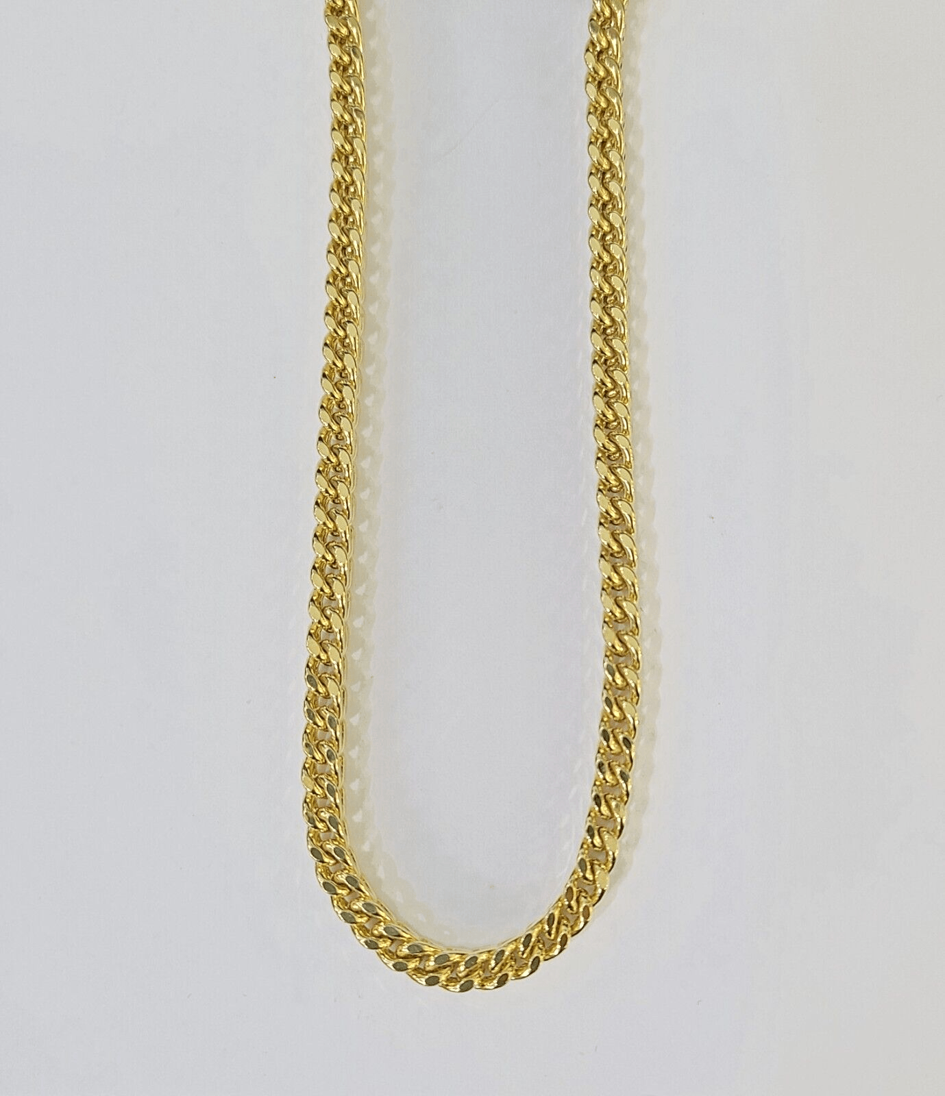 Real 10k Franco Yellow gold Chain 4mm 24inch necklace lobster lock 10kt - Reva Jeweler
