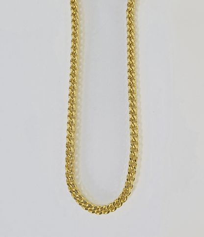 Real 10k Franco Yellow gold Chain 4mm 24inch necklace lobster lock 10kt - Reva Jeweler