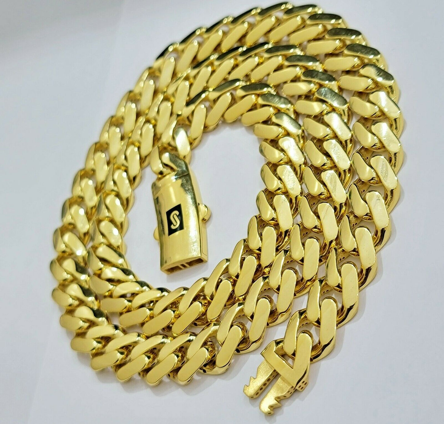 Real 10k Gold 11mm Chain 26" Bracelet 8" SET Cuban Royal Link Necklace MEN'S - Reva Jeweler