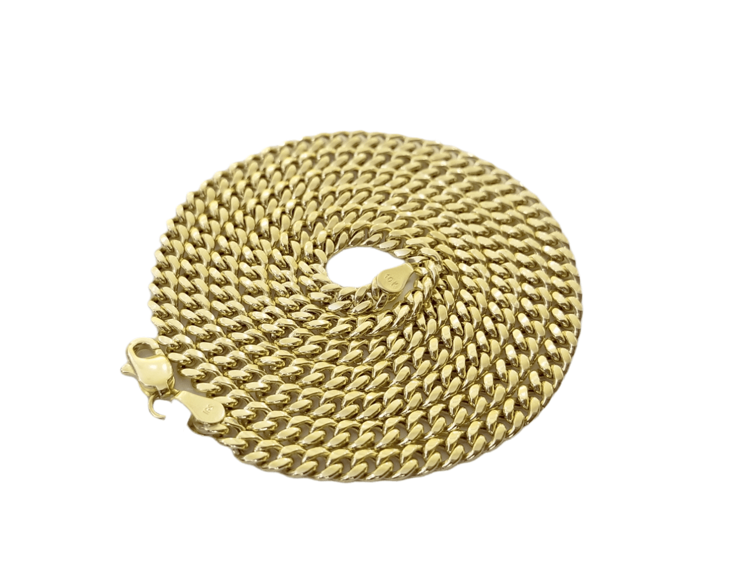 Real 10k Gold Ankh Cross Pendent 4mm Cuban Link Chain 18"20' 22" 24" 26" SET - Reva Jeweler