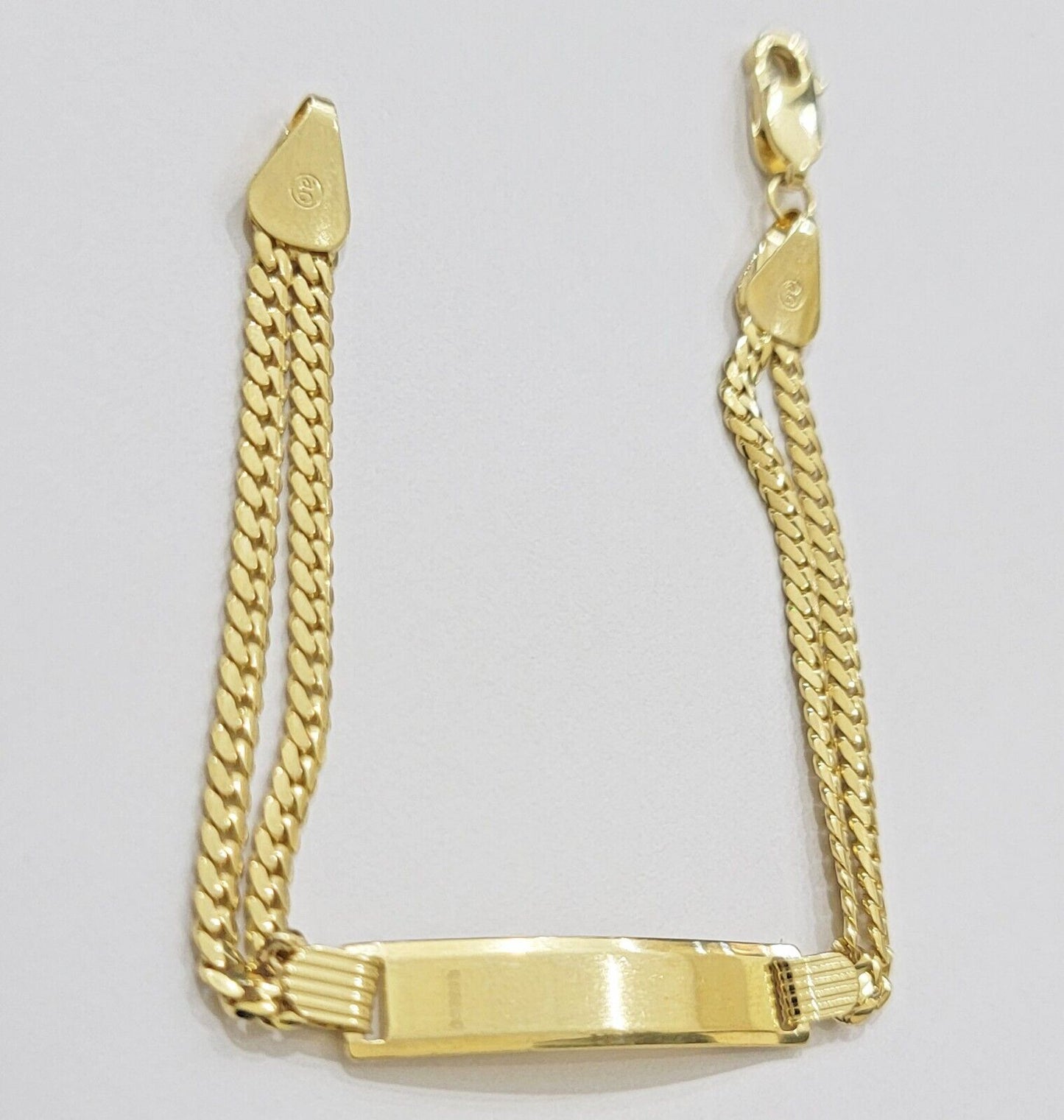 REAL 10k Gold Baby Bracelet ID Miami Cuban Link 5mm 6 Inch Kids SOLID , STRONG - Reva Jeweler
