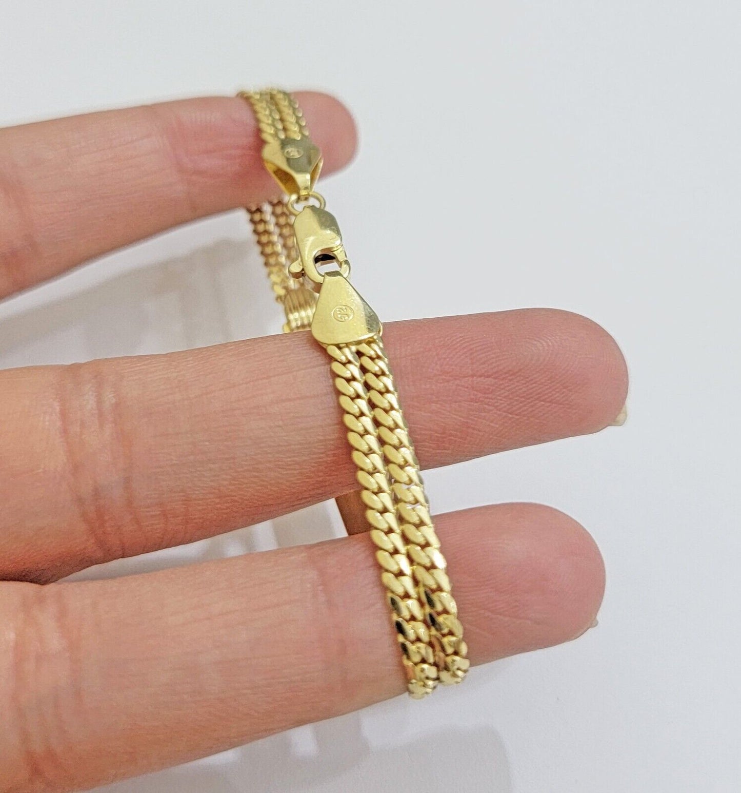 REAL 10k Gold Baby Bracelet ID Miami Cuban Link 5mm 6 Inch Kids SOLID , STRONG - Reva Jeweler