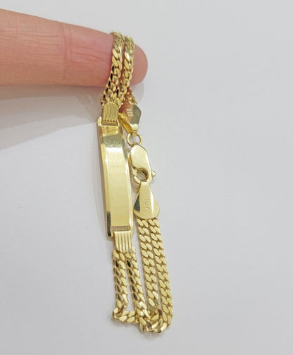 REAL 10k Gold Baby Bracelet ID Miami Cuban Link 5mm 6 Inch Kids SOLID , STRONG - Reva Jeweler